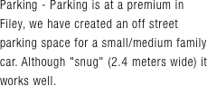 Parking - Parking is at